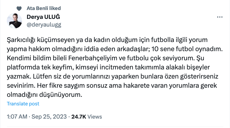 derya ulug futbol ile ilgili paylasimlarina olumsuz yorumda bulunanlara seslendi 10 yil futbol oynadim